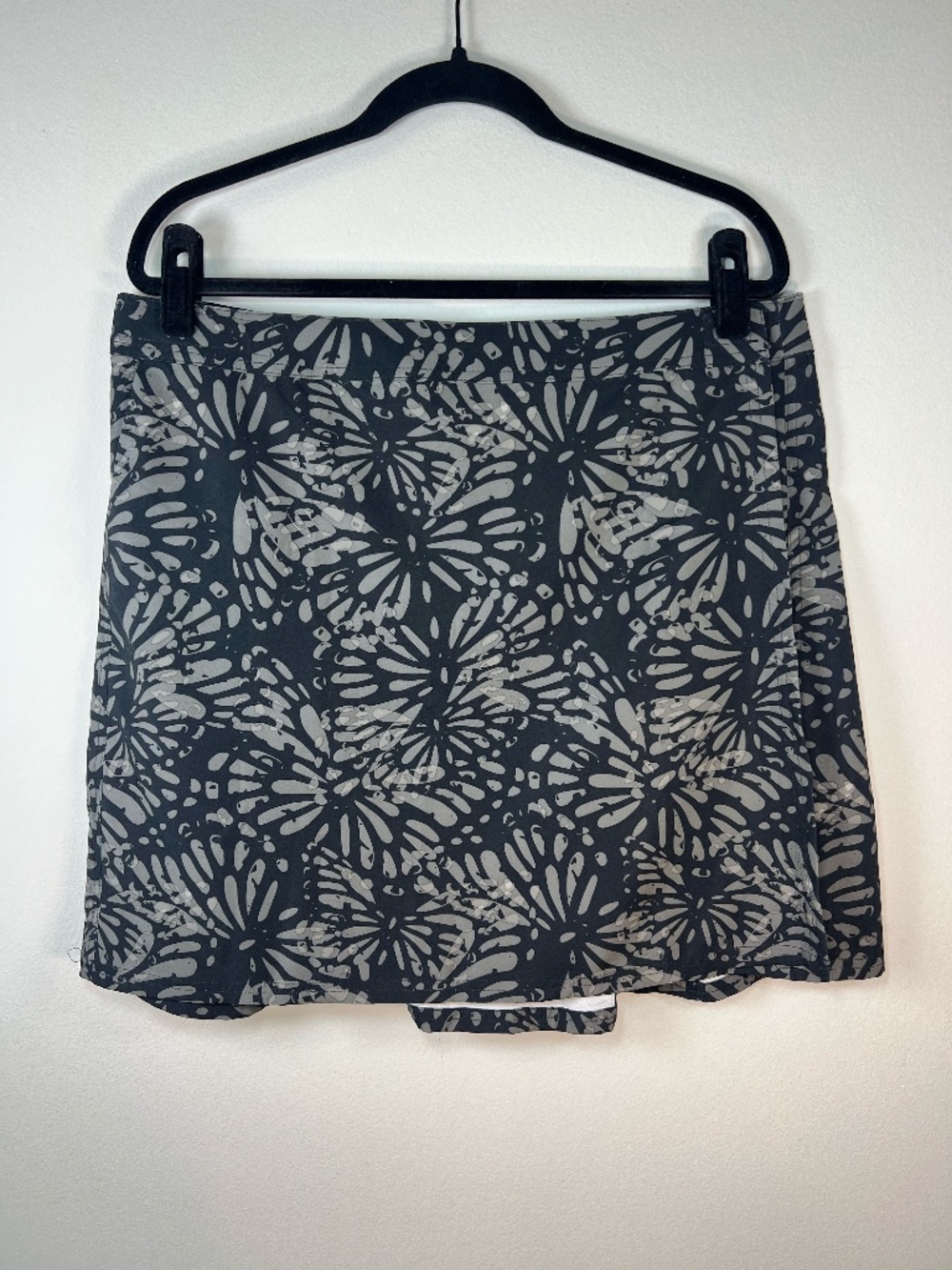 RipSkirt Hawaii Wrap Skirt Shibori Charcoal Gray Floral Vacation Beachy Pool  XL